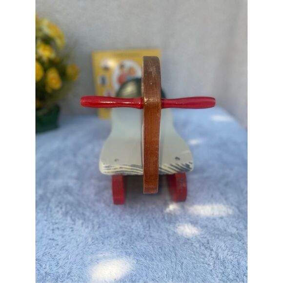 Vintage Wooden Rocking Horse Upcycled Retro Kids Toys Nursery 50s 60s Mid Centur - Picture 4 of 7